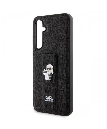 Karl Lagerfeld Gripstand Saffiano Karl&Choupette Pins case for Samsung Galaxy S23 FE - black