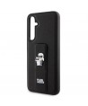 Karl Lagerfeld Gripstand Saffiano Karl&Choupette Pins case for Samsung Galaxy S23 FE - black