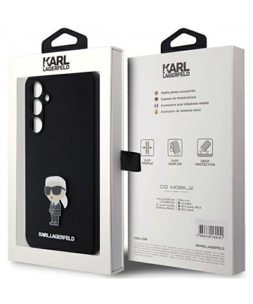 Karl Lagerfeld Silicone Ikonik Metal Pin case for Samsung Galaxy S23 FE - black