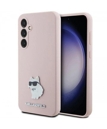 Karl Lagerfeld Silicone Choupette Metal Pin case for Samsung Galaxy S23 FE - pink