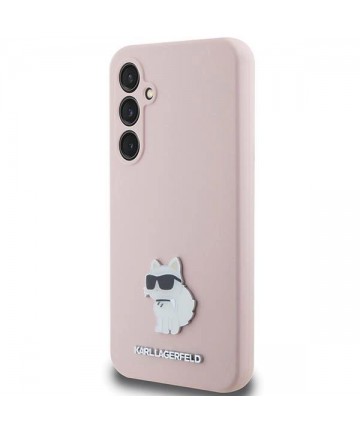 Karl Lagerfeld Silicone Choupette Metal Pin case for Samsung Galaxy S23 FE - pink