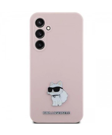 Karl Lagerfeld Silicone Choupette Metal Pin case for Samsung Galaxy S23 FE - pink