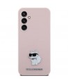 Karl Lagerfeld Silicone Choupette Metal Pin case for Samsung Galaxy S23 FE - pink