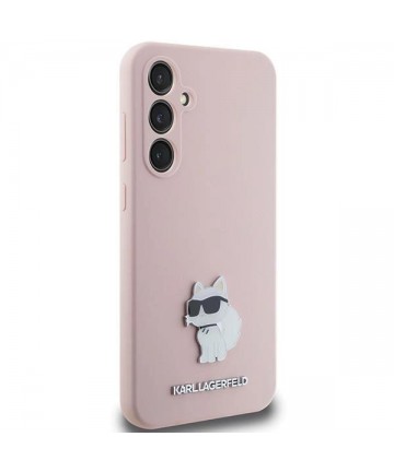 Karl Lagerfeld Silicone Choupette Metal Pin case for Samsung Galaxy S23 FE - pink