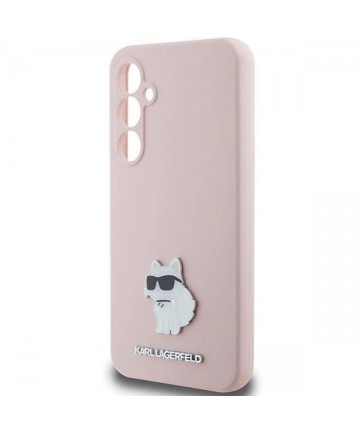 Karl Lagerfeld Silicone Choupette Metal Pin case for Samsung Galaxy S23 FE - pink