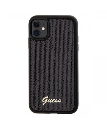 Guess Sequin Script Metal case for iPhone 11 / Xr - black