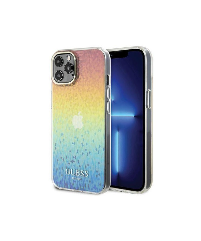 Guess IML Faceted Mirror Disco Iridescent case for iPhone 12/12 Pro - multicolor