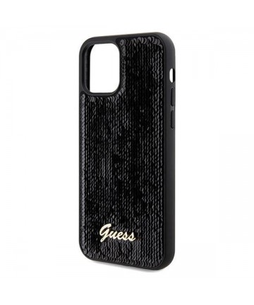 Guess Sequin Script Metal case for iPhone 12/12 Pro - black