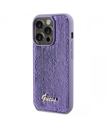 Guess Sequin Script Metal case for iPhone 13 Pro / 13 - purple