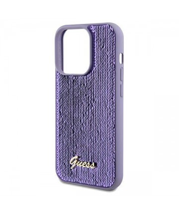 Guess Sequin Script Metal case for iPhone 13 Pro / 13 - purple