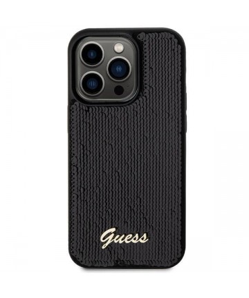 Guess Sequin Script Metal case for iPhone 13 Pro Max - black