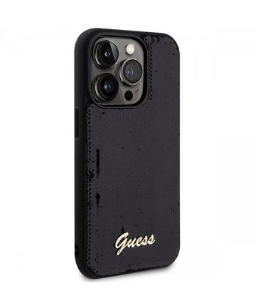 Guess Sequin Script Metal case for iPhone 13 Pro Max - black
