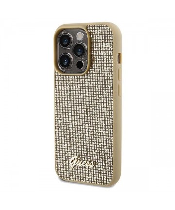 Guess Disco Metal Script case for iPhone 14 Pro - gold