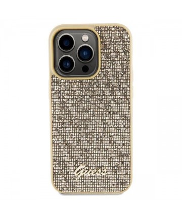 Guess Disco Metal Script case for iPhone 14 Pro - gold
