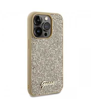 Guess Disco Metal Script case for iPhone 14 Pro - gold