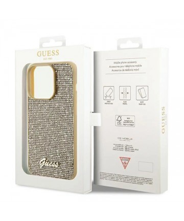 Guess Disco Metal Script case for iPhone 14 Pro - gold
