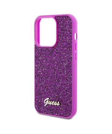 Guess Disco Metal Script case for iPhone 14 Pro - fuchsia