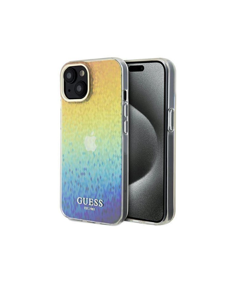 Guess IML Faceted Mirror Disco Iridescent case for iPhone 14 / 15 / 13 - multicolor
