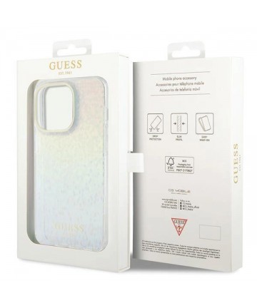 Guess IML Faceted Mirror Disco Iridescent case for iPhone 14 Pro Max - multicolored