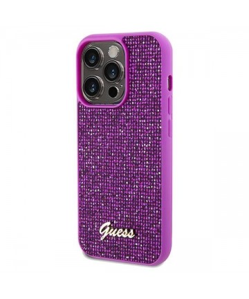 Guess Disco Metal Script case for iPhone 14 Pro Max - fuchsia