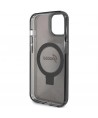 Guess Ring Stand Script Glitter MagSafe case for iPhone 13 / 14 / 15 - black