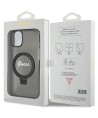 Guess Ring Stand Script Glitter MagSafe case for iPhone 13 / 14 / 15 - black