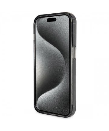 Guess Ring Stand Script Glitter MagSafe case for iPhone 14 Pro - black