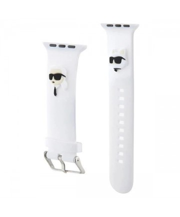 Karl Lagerfeld 3D Rubber Karl&Choupette Heads strap for Apple Watch 38/40/41mm - white