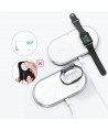 Choetech Qi 2in1 wireless charger for smartphones / Apple Watch with stand (MFI) USB Type C white (T317)
