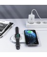 Choetech Qi 2in1 wireless charger for smartphones / Apple Watch with stand (MFI) USB Type C white (T317)