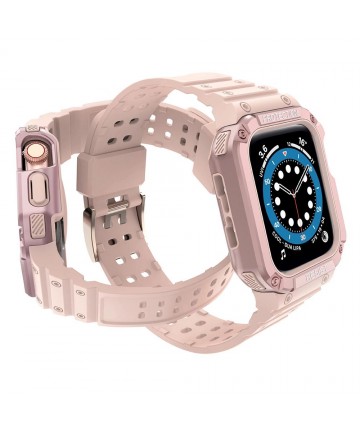 Protect Strap Band for Apple Watch 42/44/45mm Armored Case Strap - Pink