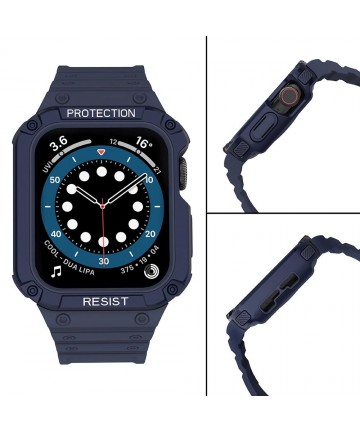 Protect Strap Band for Apple Watch 42/44/45mm Armored Case Strap - Blue