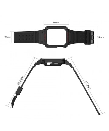 Protect Strap Band for Apple Watch 42/44/45mm Armored Case Strap - Blue