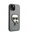 Karl Lagerfeld Saffiano Karl's Head Patch case for iPhone 14 Plus - silver