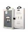 Karl Lagerfeld Saffiano Karl's Head Patch case for iPhone 14 Plus - silver