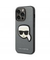 Karl Lagerfeld Saffiano Karl's Head Patch Case for iPhone 14 Pro - Silver