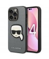 Karl Lagerfeld Saffiano Karl's Head Patch case for iPhone 14 Pro Max - silver