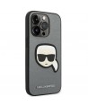 Karl Lagerfeld Saffiano Karl's Head Patch case for iPhone 14 Pro Max - silver