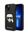 Karl Lagerfeld Saffiano Karl's Head Patch Case for iPhone 14 Plus - Black
