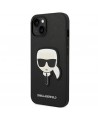 Karl Lagerfeld Saffiano Karl's Head Patch Case for iPhone 14 Plus - Black