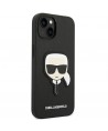Karl Lagerfeld Saffiano Karl's Head Patch Case for iPhone 14 Plus - Black