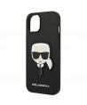 Karl Lagerfeld Saffiano Karl's Head Patch Case for iPhone 14 Plus - Black