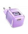 Acefast A53 PD 30W GaN USB-C charger with display - purple