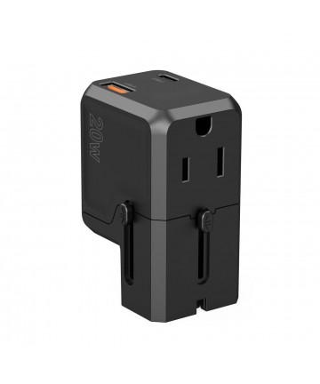 Choetech PD6038 USB-C USB-A PD 20W Travel Charger USA EU UK AU - Black