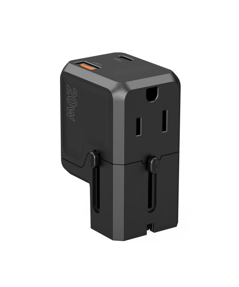 Choetech PD6038 USB-C USB-A PD 20W Travel Charger USA EU UK AU - Black