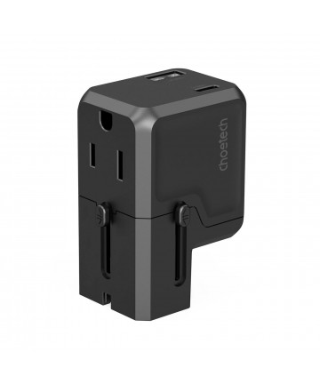 Choetech PD6038 USB-C USB-A PD 20W Travel Charger USA EU UK AU - Black