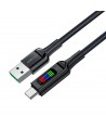 Acefast C7-04 USB-A USB-C 60W 1.2m cable with display - black