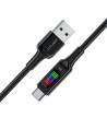Acefast C7-04 USB-A USB-C 60W 1.2m cable with display - black