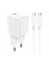 Acefast A73 Mini PD 20W GaN wall charger + USB-C cable - white