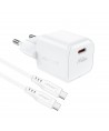 Acefast A73 Mini PD 20W GaN wall charger + USB-C cable - white